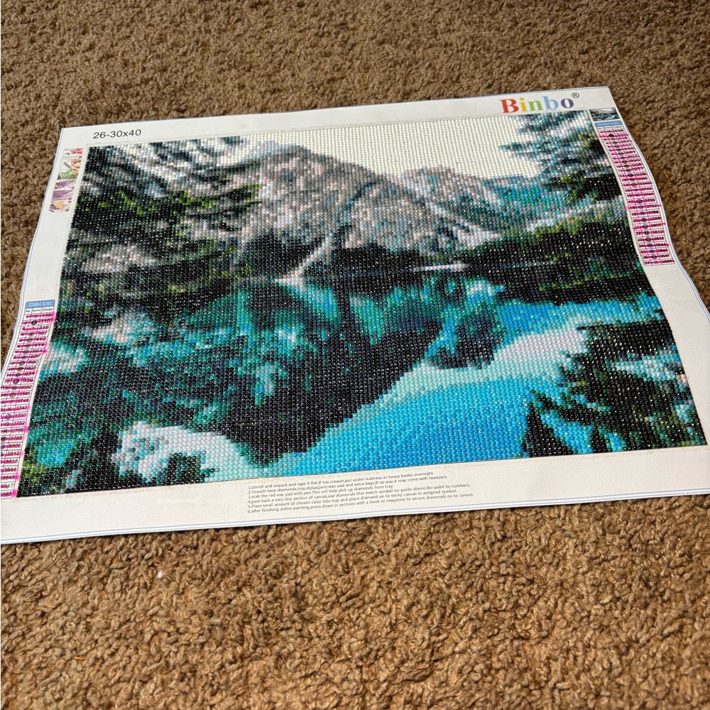 Finished DIY Mountain Landscaping Diamond Painting Art Project 5D 26-30x40cm